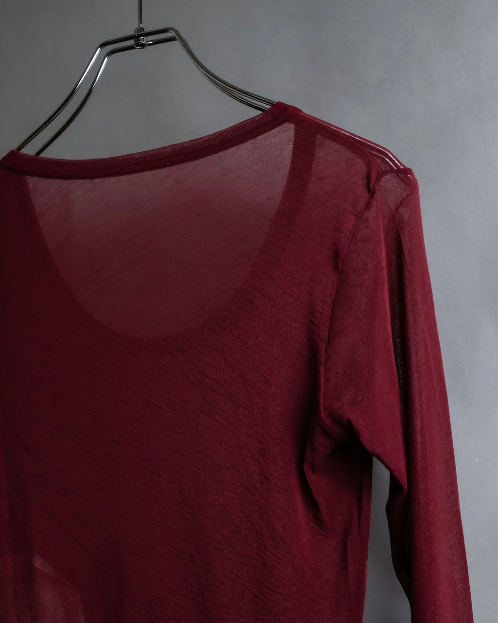 "YOHJI YAMAMOTO FEMME" 13SS Burgundy color sheer pullover