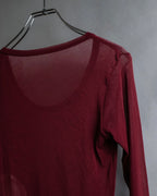 "YOHJI YAMAMOTO FEMME" 13SS Burgundy color sheer pullover