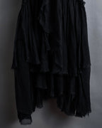 "MCQ Alexander McQueen" 06-10's Puffed sleeve gathered georgette long dress