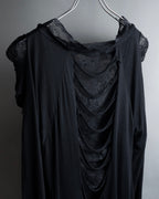 "RED VALENTINO" Distressed tulle skirt docking long pullover