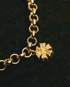 "Christian Dior" 00's-10's Floral rhinestone charm bracelet