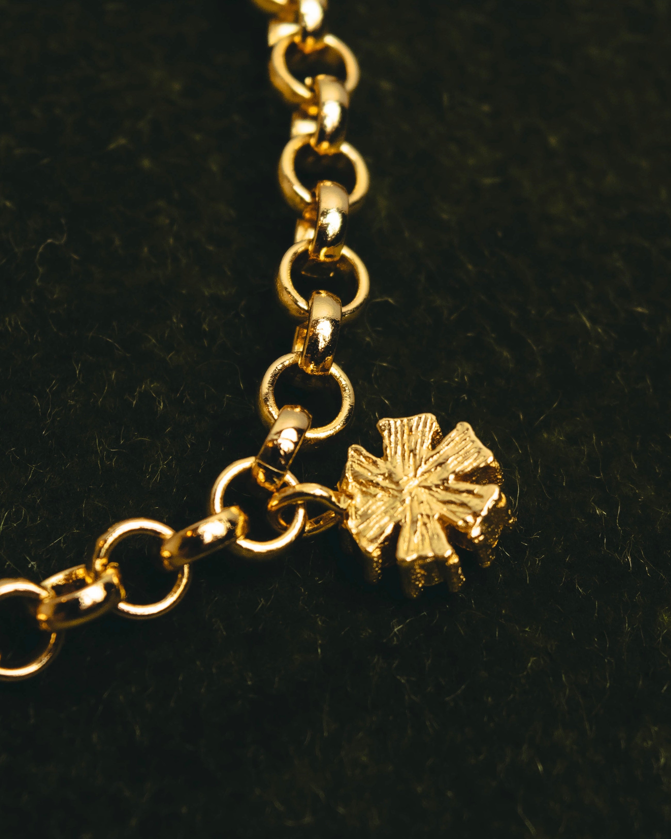 "Christian Dior" 00's-10's Floral rhinestone charm bracelet