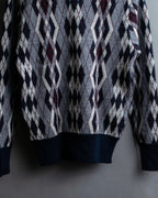 "COMME des GARCONS SHIRT × FRED PERRY" Argyle pattern box silhouette wool knit