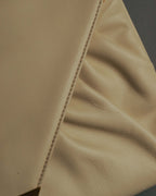 "CELINE" 80's-90's Vintage triangle flap gather leather shoulder bag
