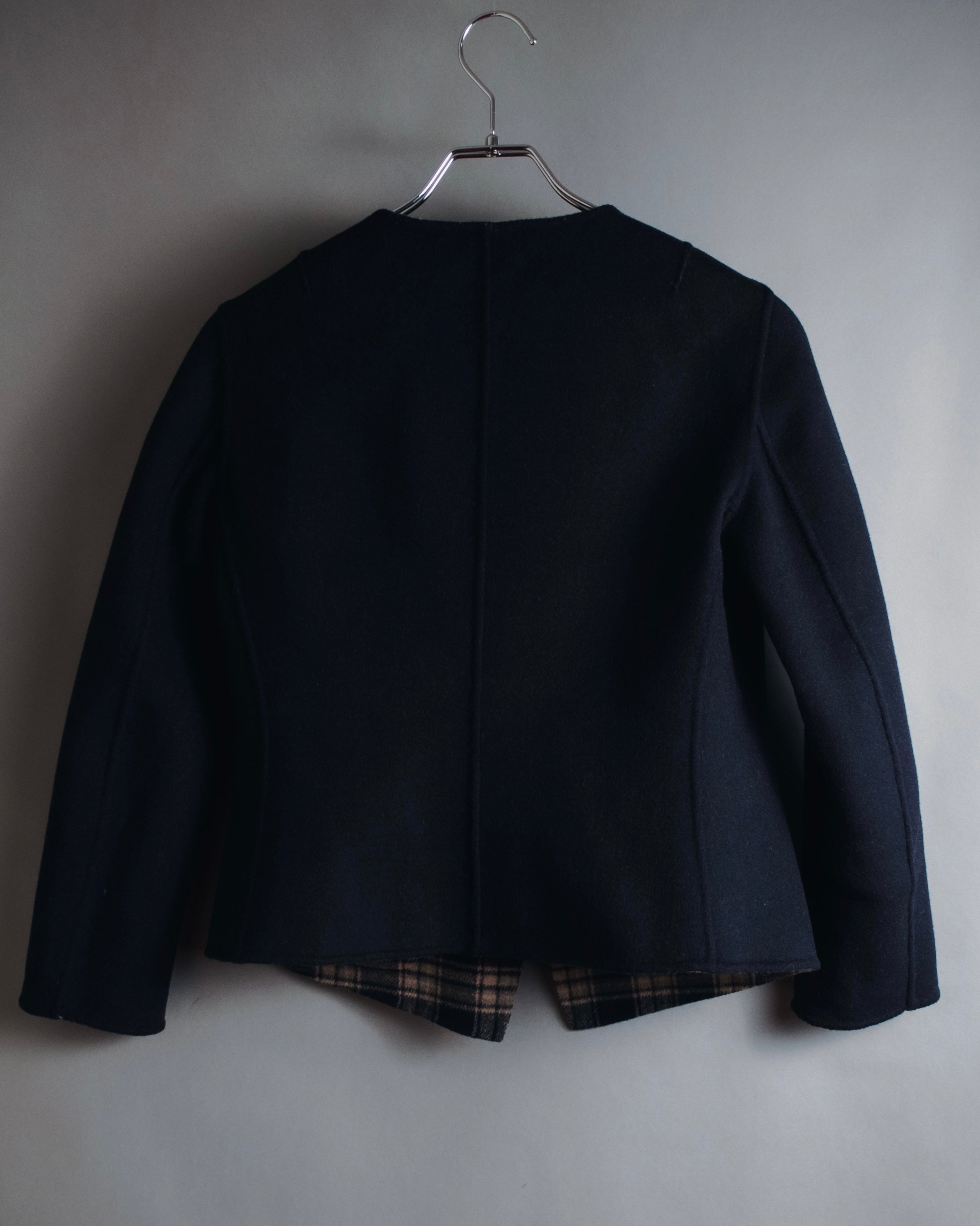 "WEEKEND MaxMara" 2010’s plaid virgin wool collarless jacket