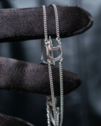 “Christian Dior” CD motif double silver chain bracelet