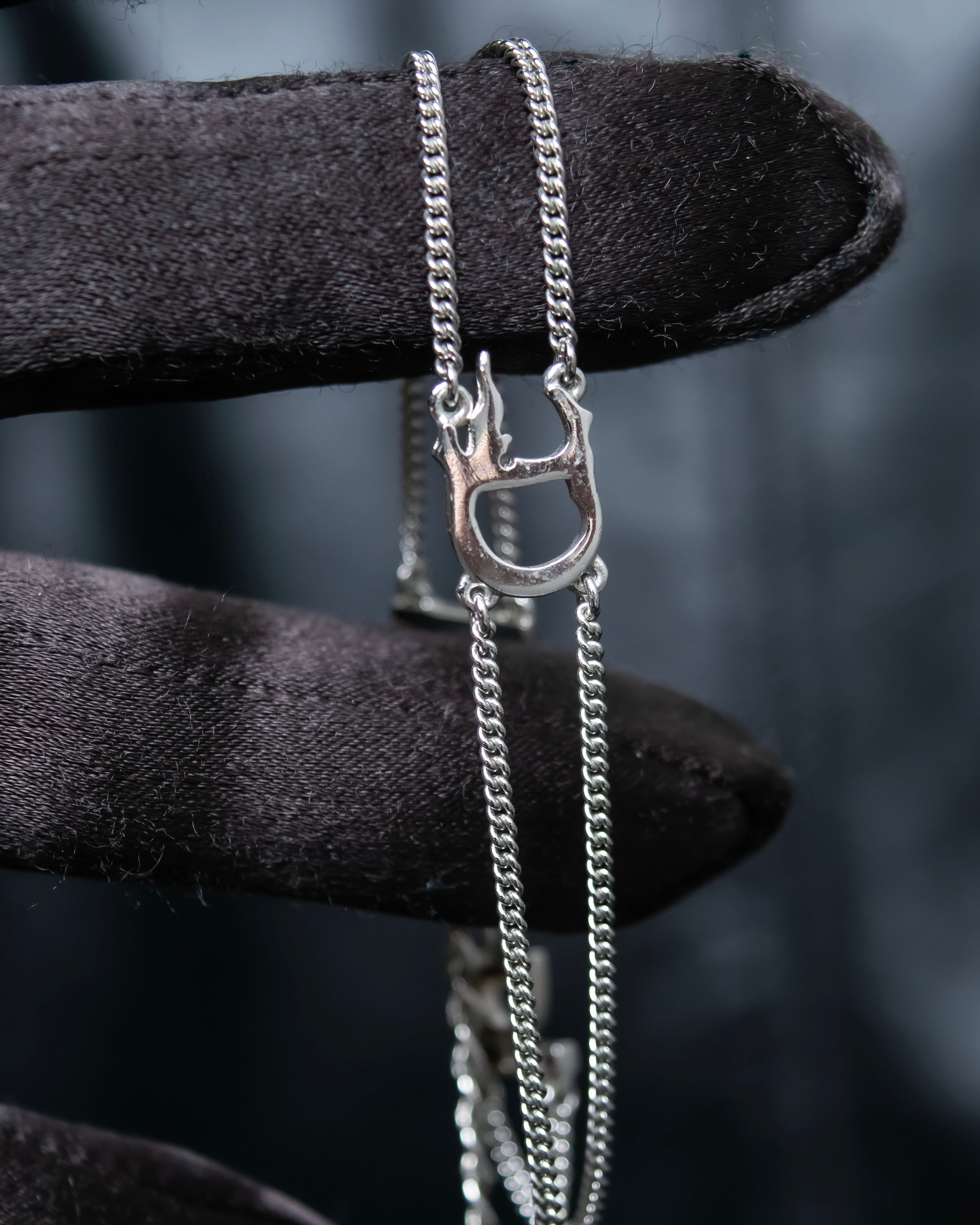 “Christian Dior” CD motif double silver chain bracelet