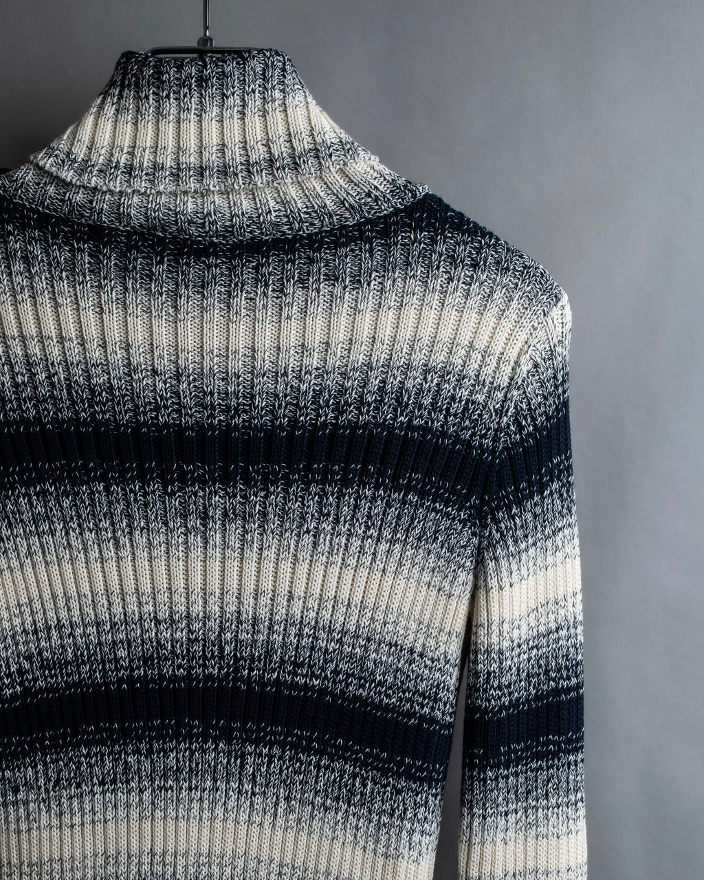 "Christian Dior" Gradient striped irregular neck knit