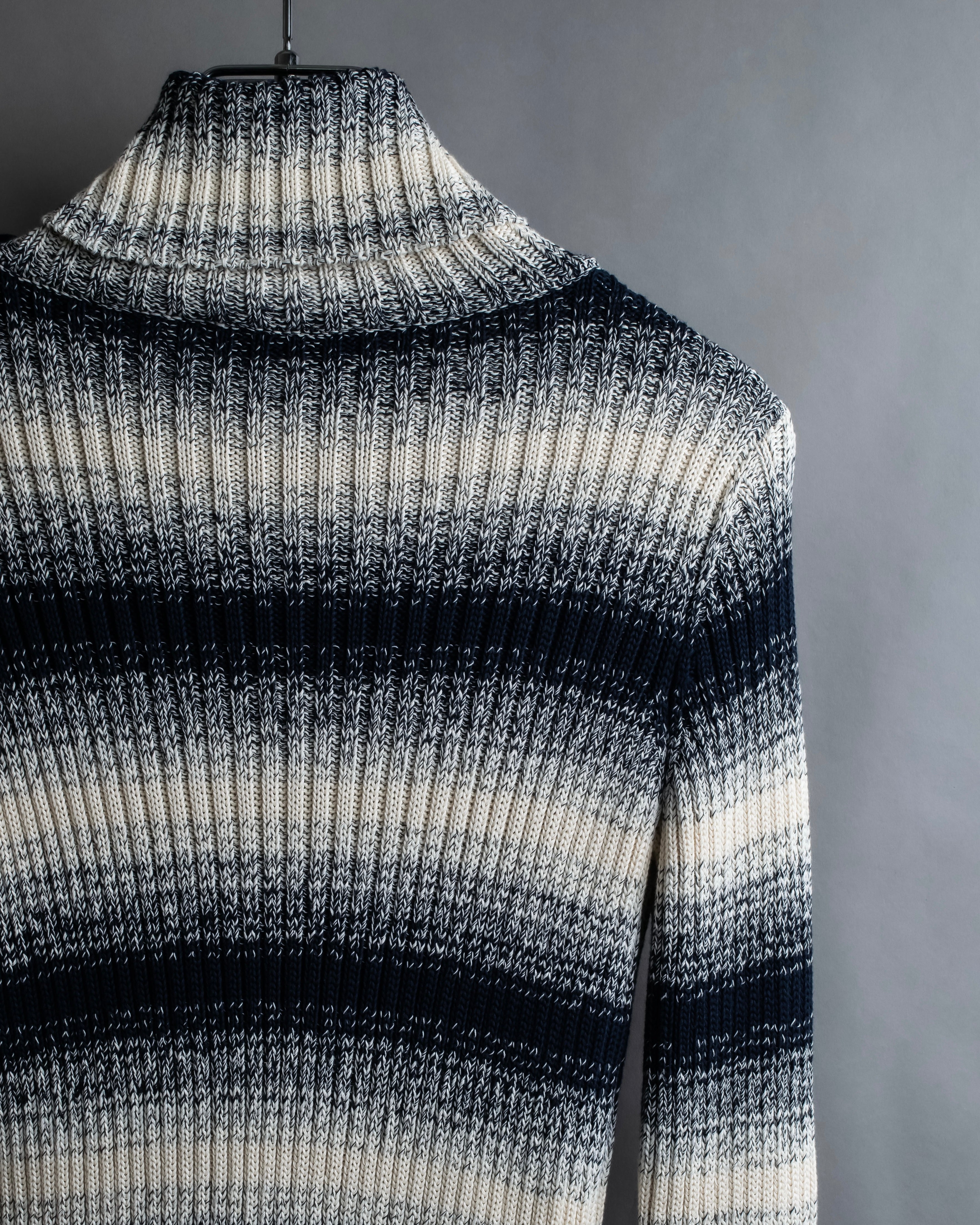 "Christian Dior" Gradient striped irregular neck knit