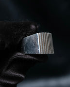 "GUCCI" Striped design sterling silver ring