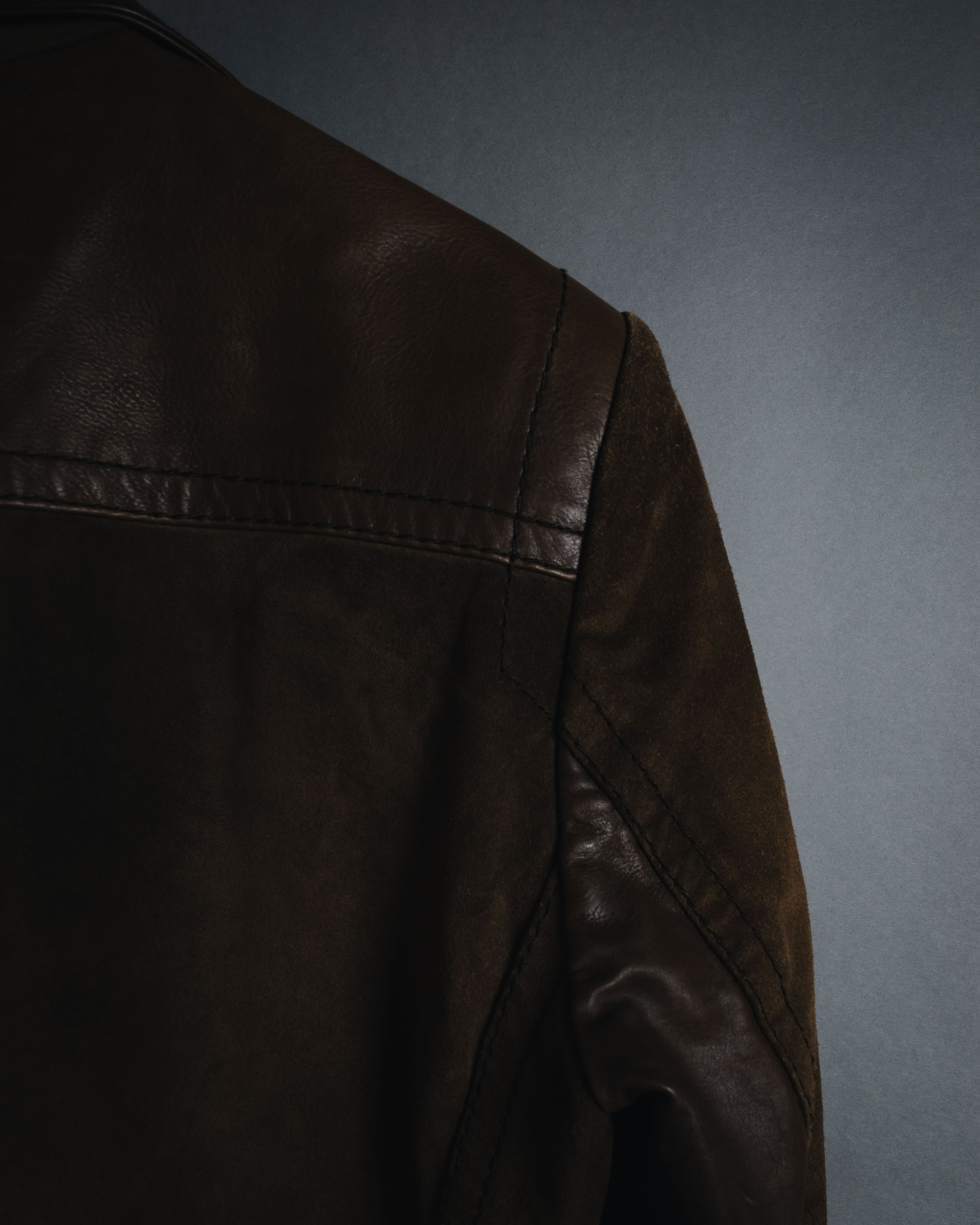 "GUCCI"Mid 2000s suede & smooth leather combination tailored jacket