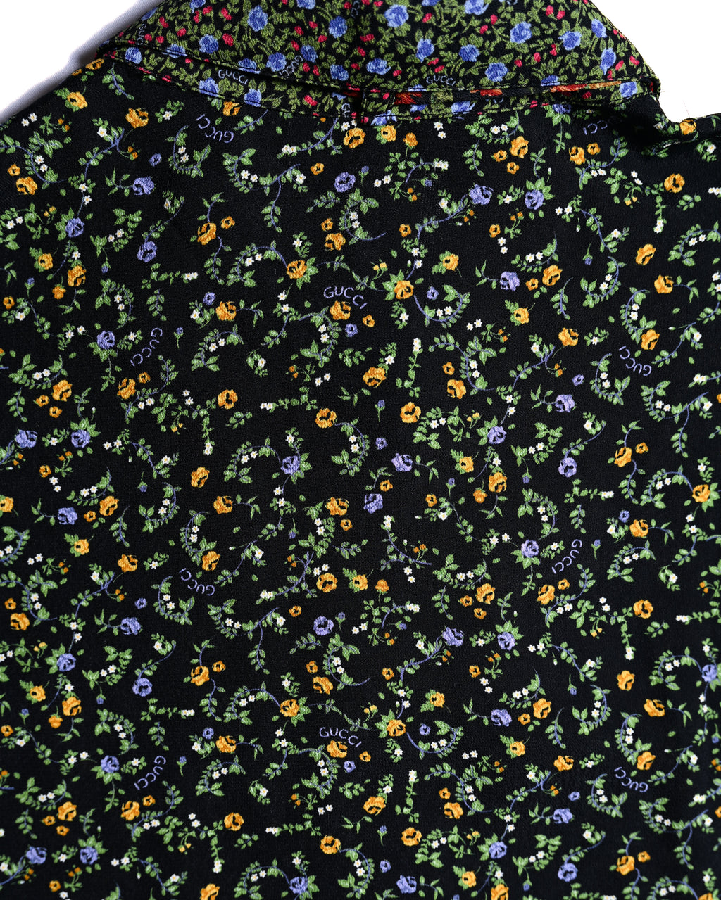 GUCCI × LIBERTY LONDON/ 2020AW Original Floral Pattern Fabric Ribbon Tie Button Down Shirt