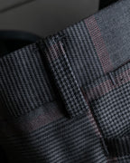 "GUCCI" Glen plaid wool wide tapered slacks