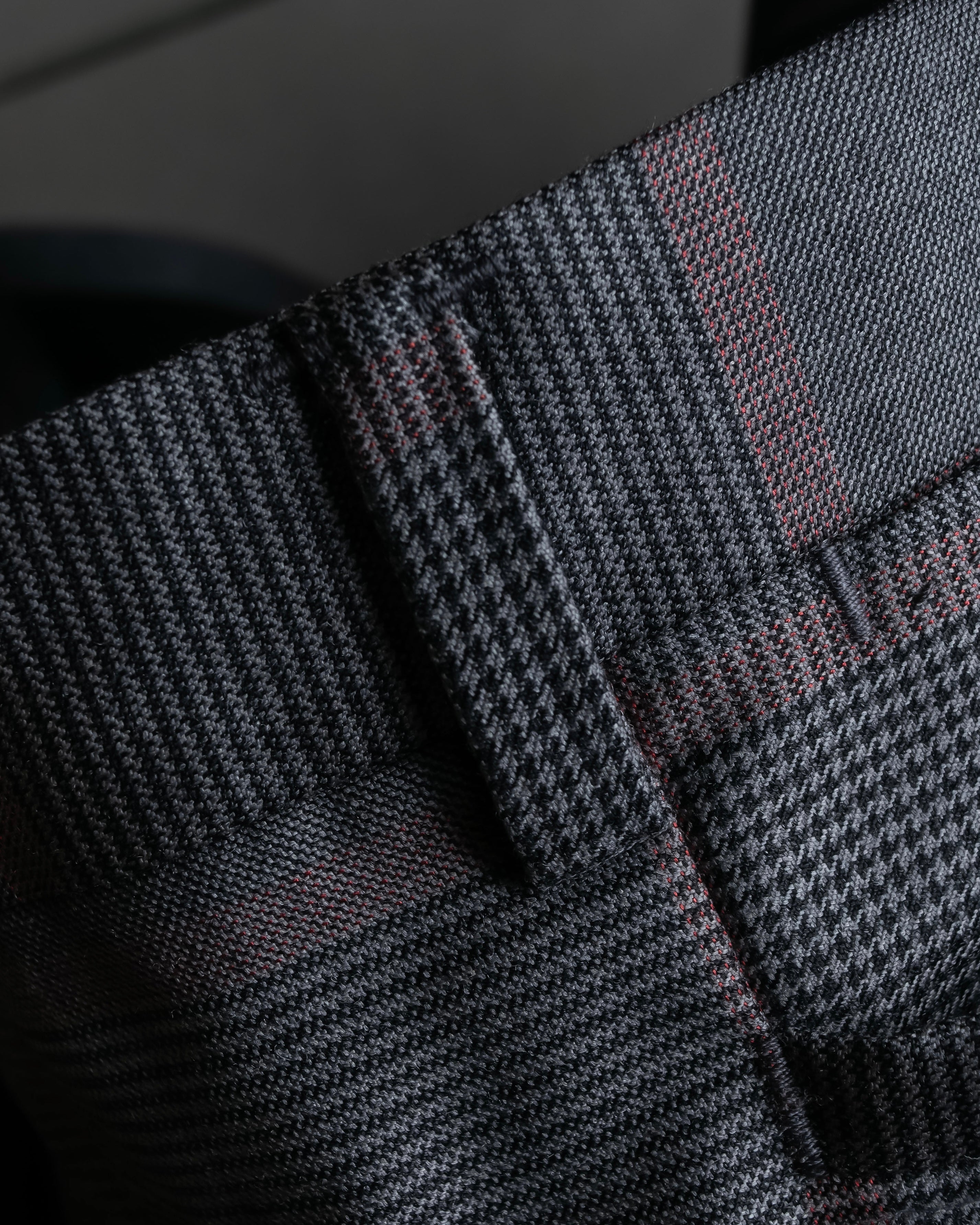 "GUCCI" Glen plaid wool wide tapered slacks