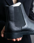 "CALVIN KLEIN" Silver metal toe cap side gore boots