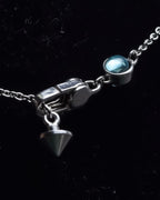 "GUCCI" Heart motif silver necklace