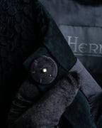 "HERNO" Laser cutwork design structured black dress