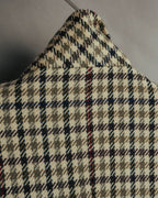 "GUCCI" 80's-early 90's Checked wool cashmere double-breasted jacket