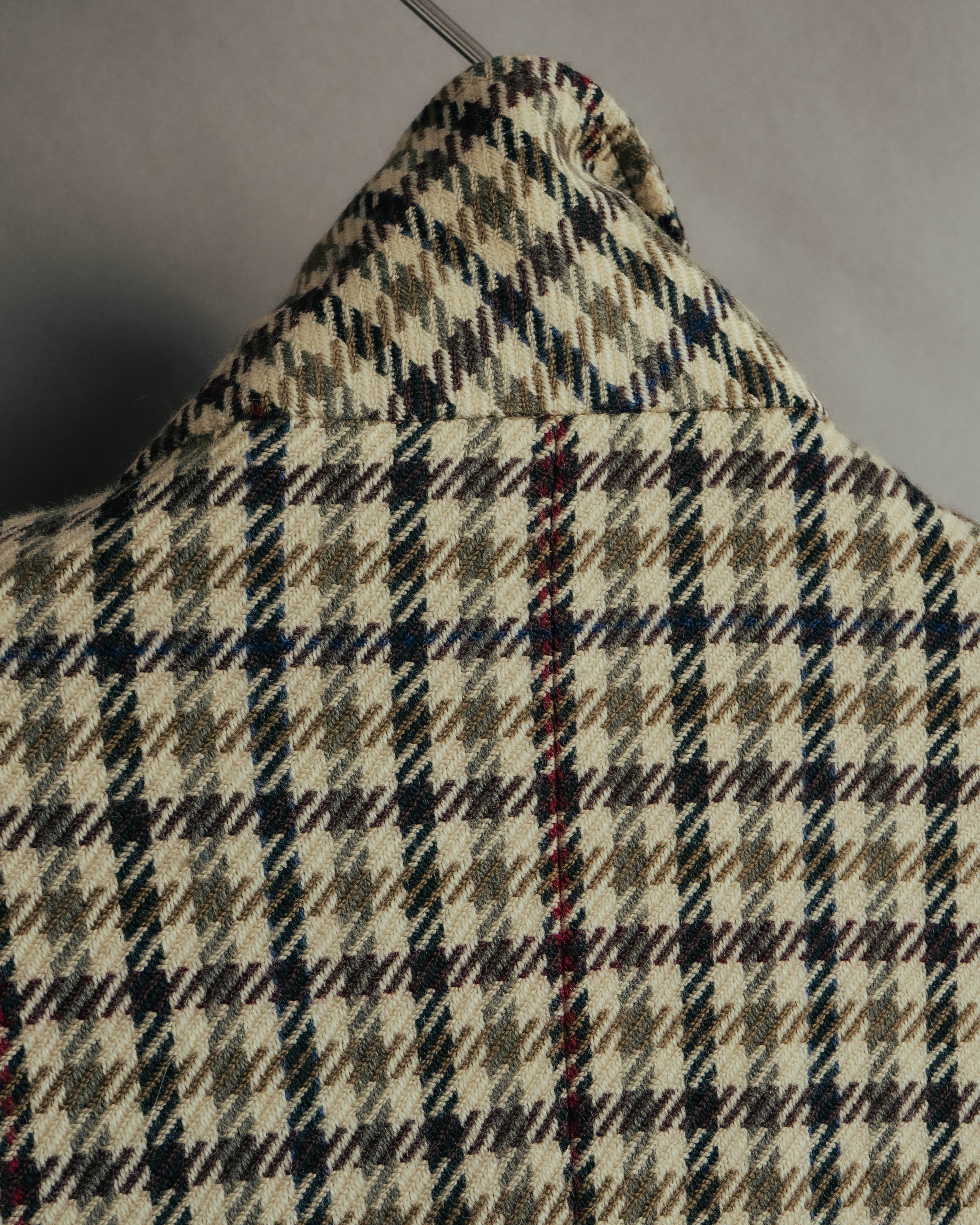 "GUCCI" 80's-early 90's Checked wool cashmere double-breasted jacket