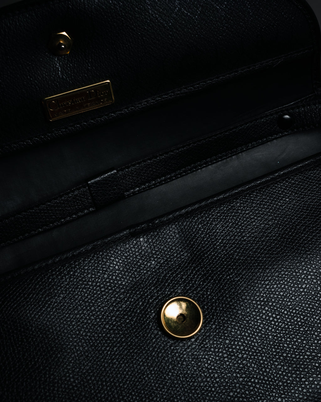 "Christian Dior" 80’s structured grained leather flap shoulder bag