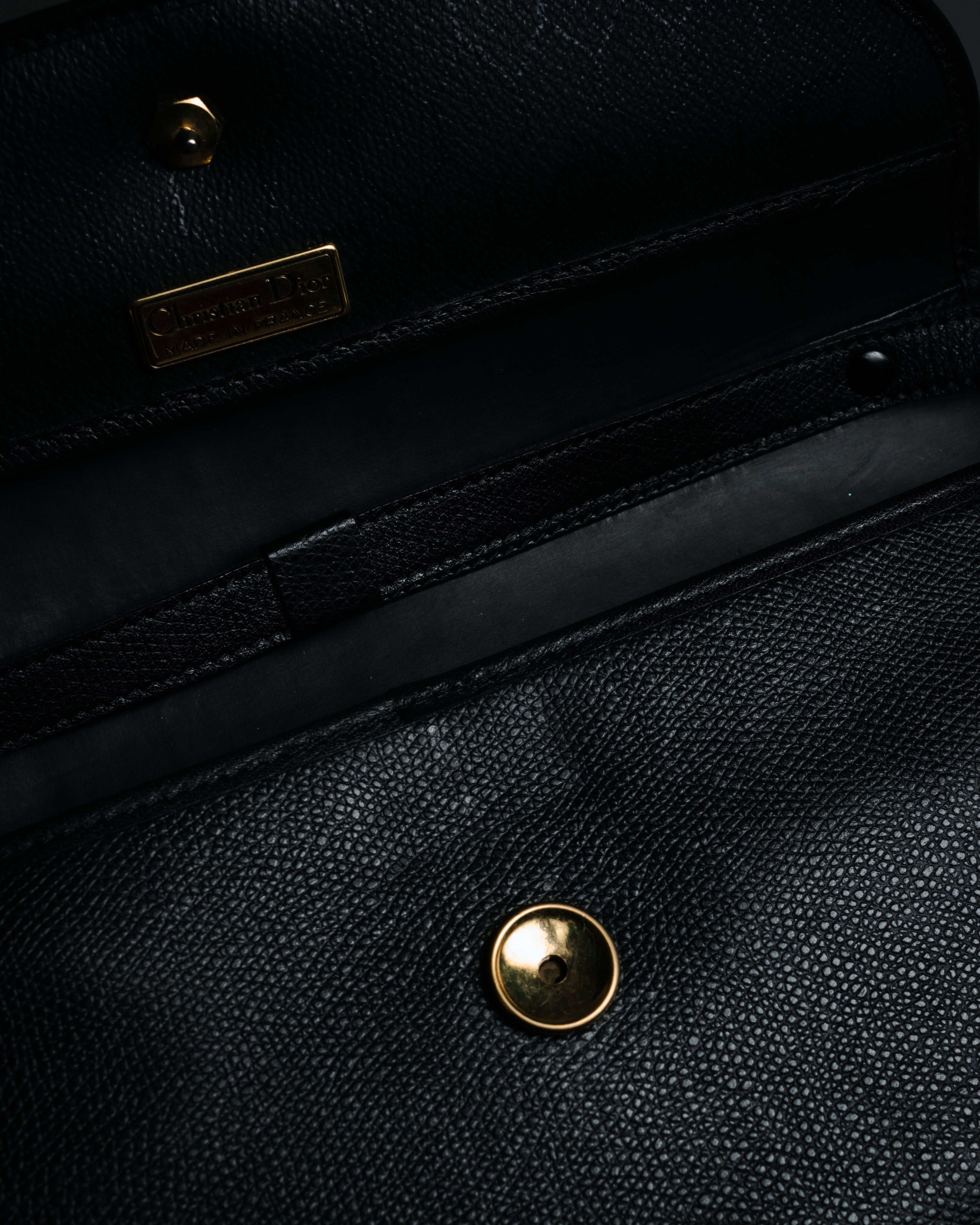 "Christian Dior" 80’s structured grained leather flap shoulder bag