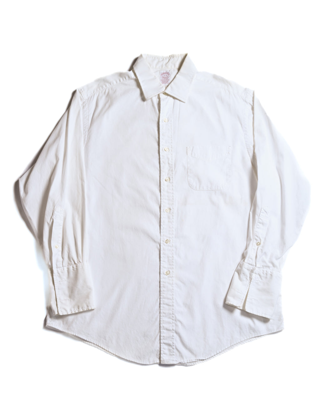 BROOKS BROTHERS/ Relax Fit Cotton French Cuff Shirt White