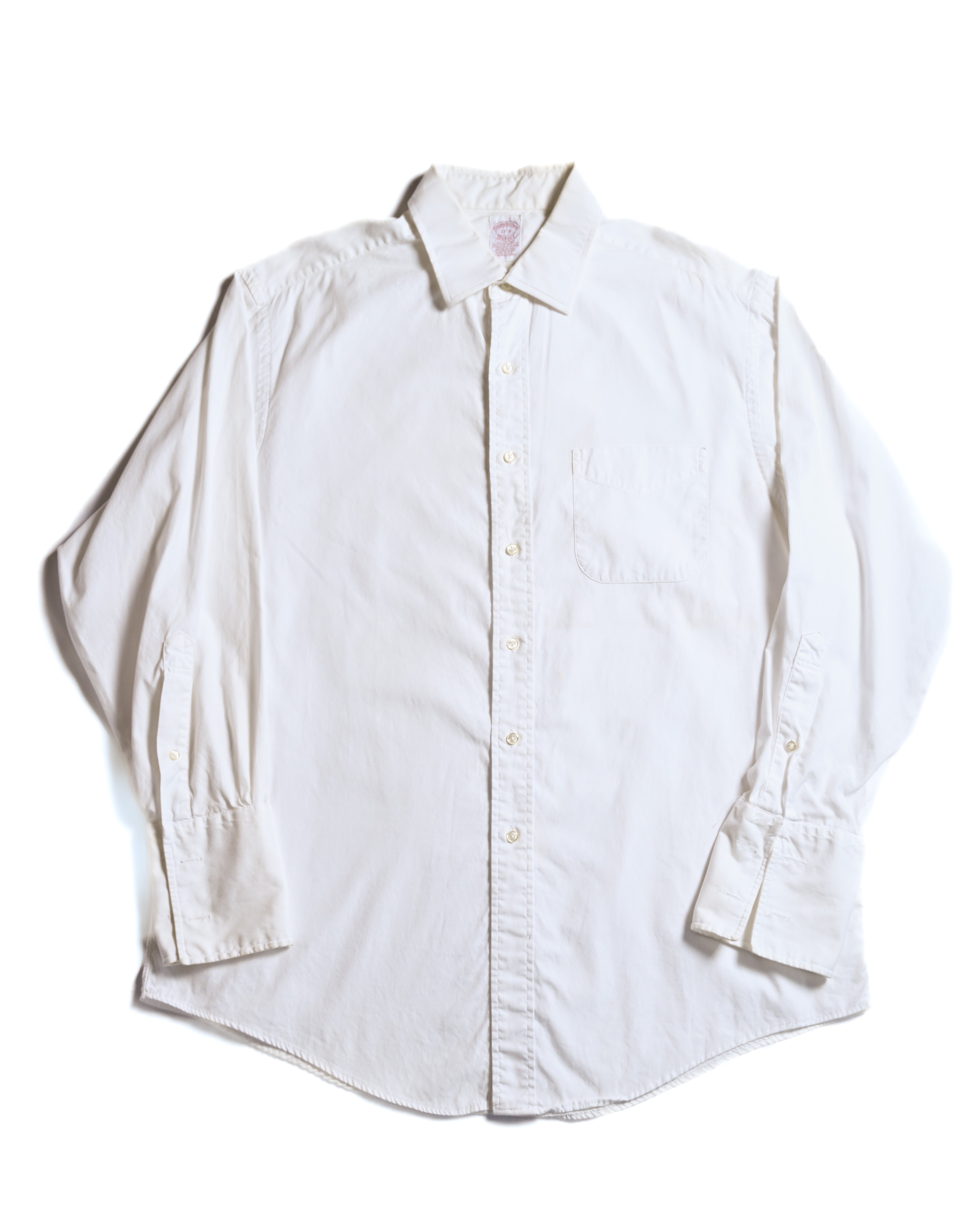 BROOKS BROTHERS/ Relax Fit Cotton French Cuff Shirt White