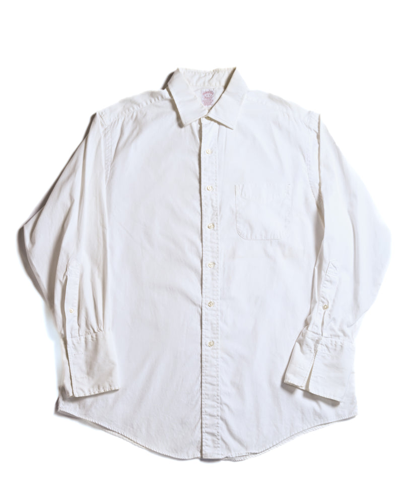 BROOKS BROTHERS/ Relax Fit Cotton French Cuff Shirt White