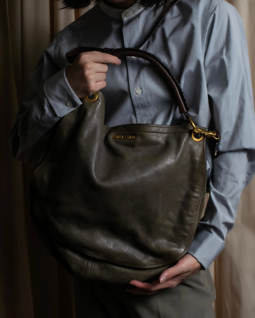 "MIU MIU" Overflap gold Parts design 2-way bag