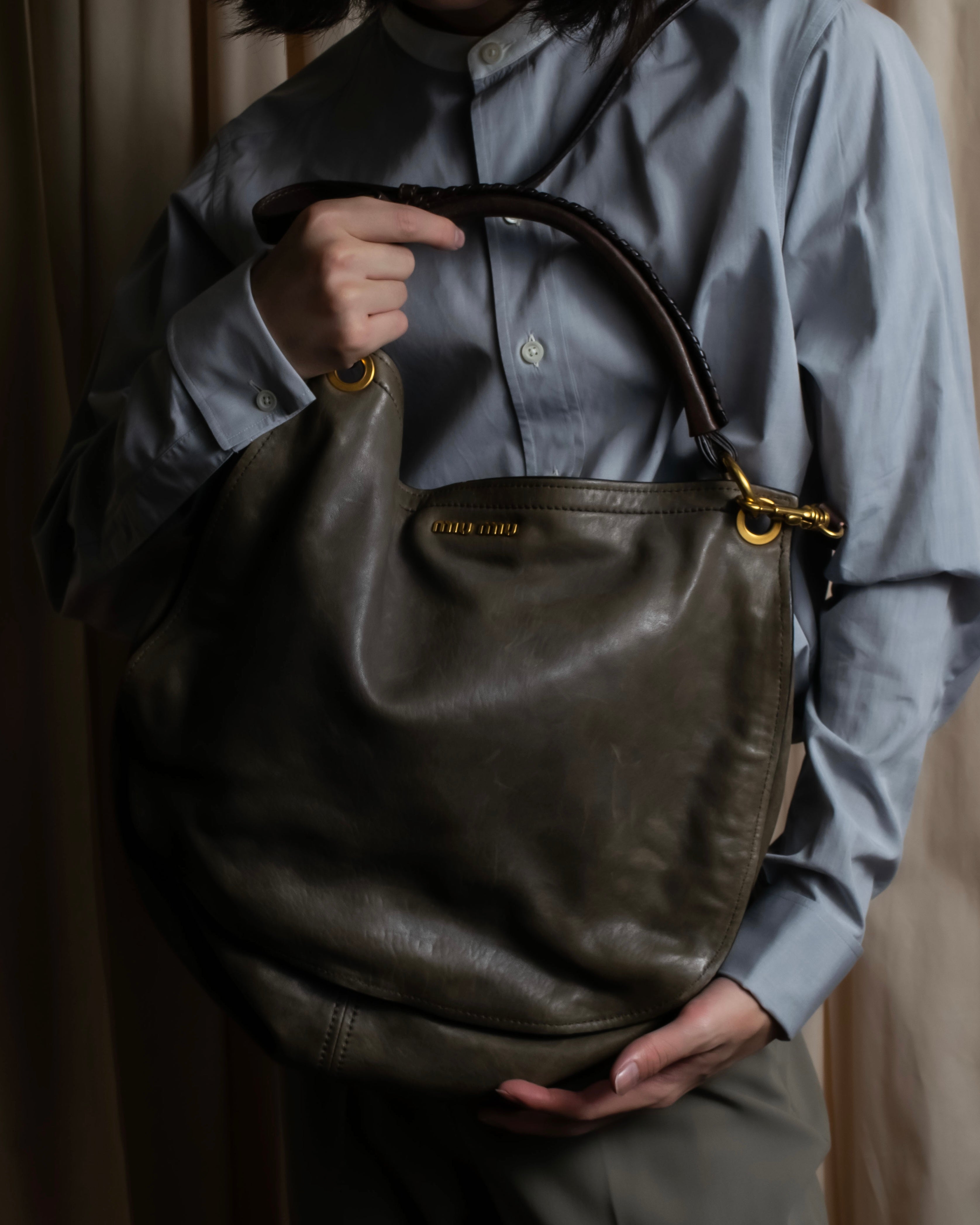 "MIU MIU" Overflap gold Parts design 2-way bag