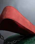 "MAISON MARGIELA 2001SS" Horizontal design silver chain handle leather bag