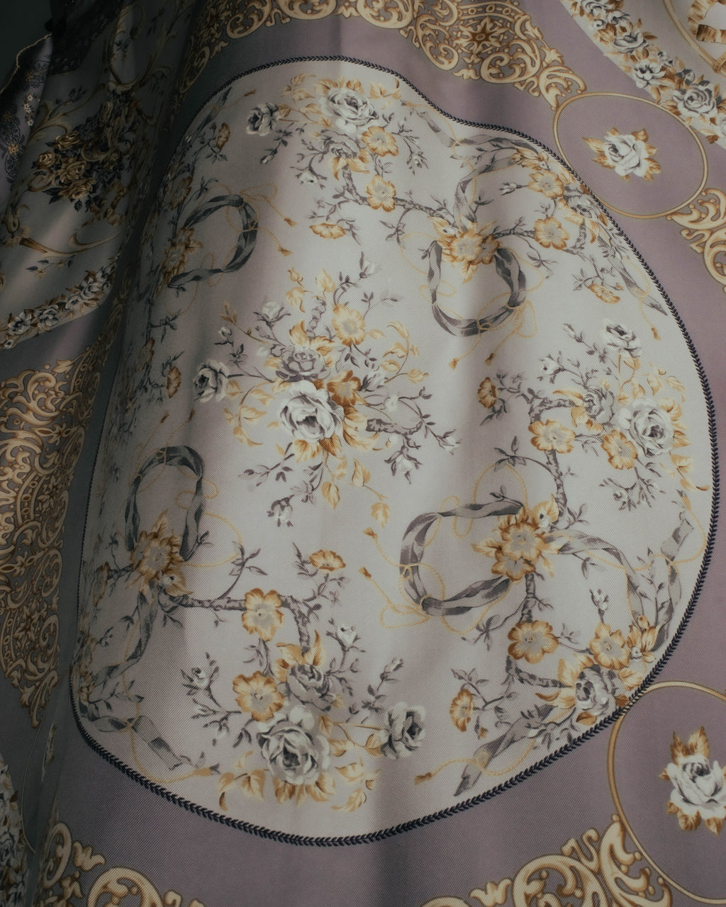 "Christian Dior" 80's-90's Elegant floral silk scarf
