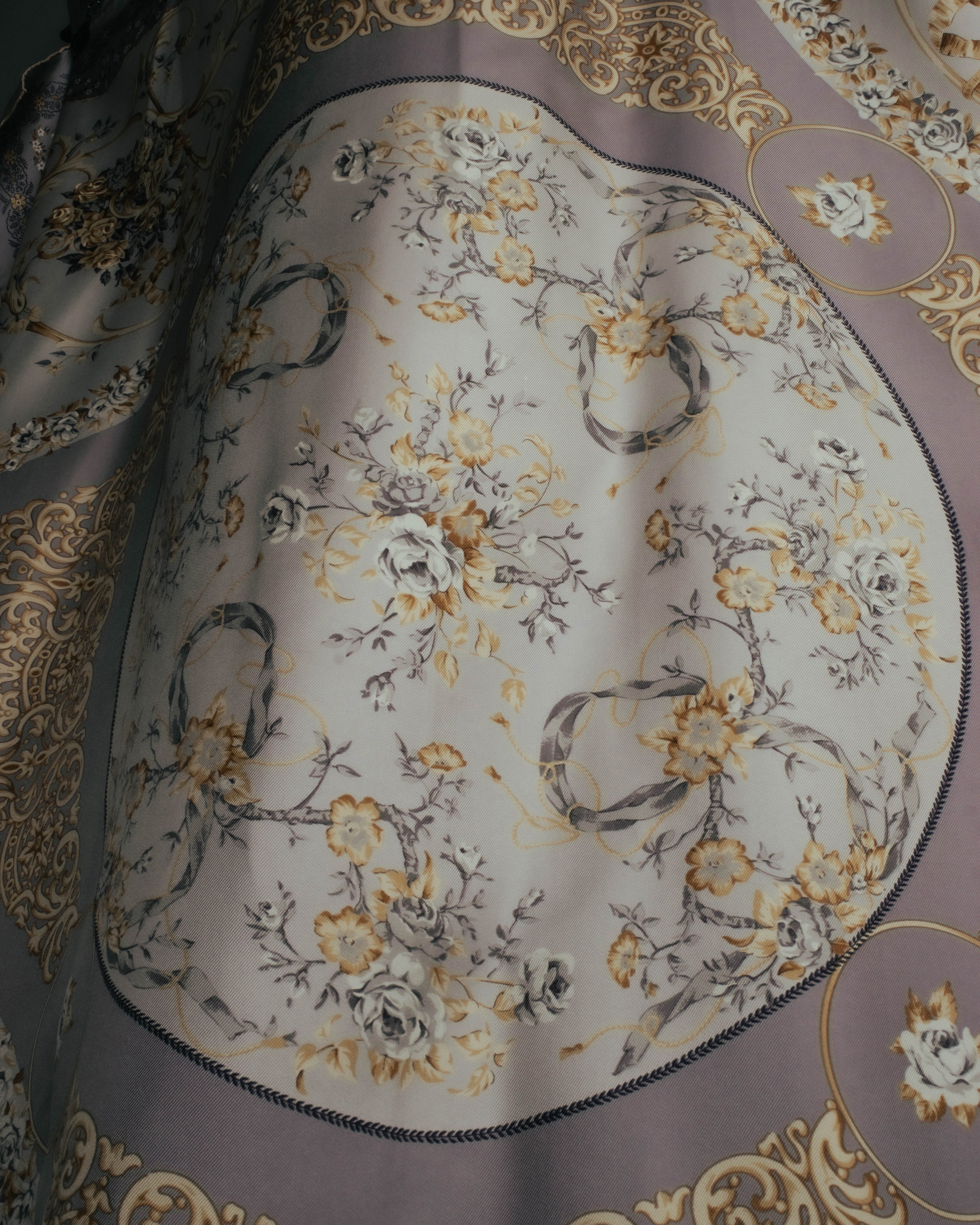 "Christian Dior" 80's-90's Elegant floral silk scarf
