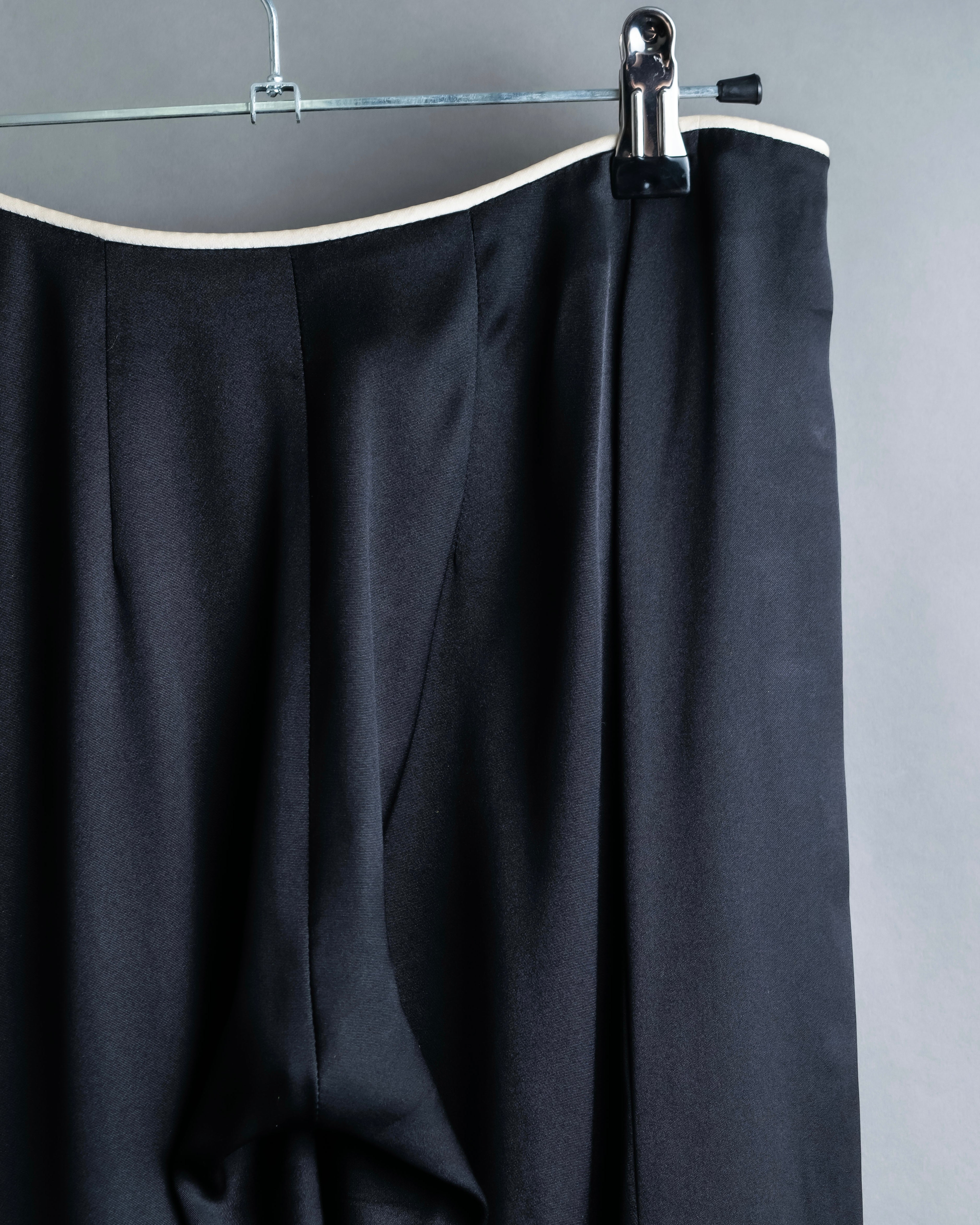 “CHANEL” Designed hem silk flare pants