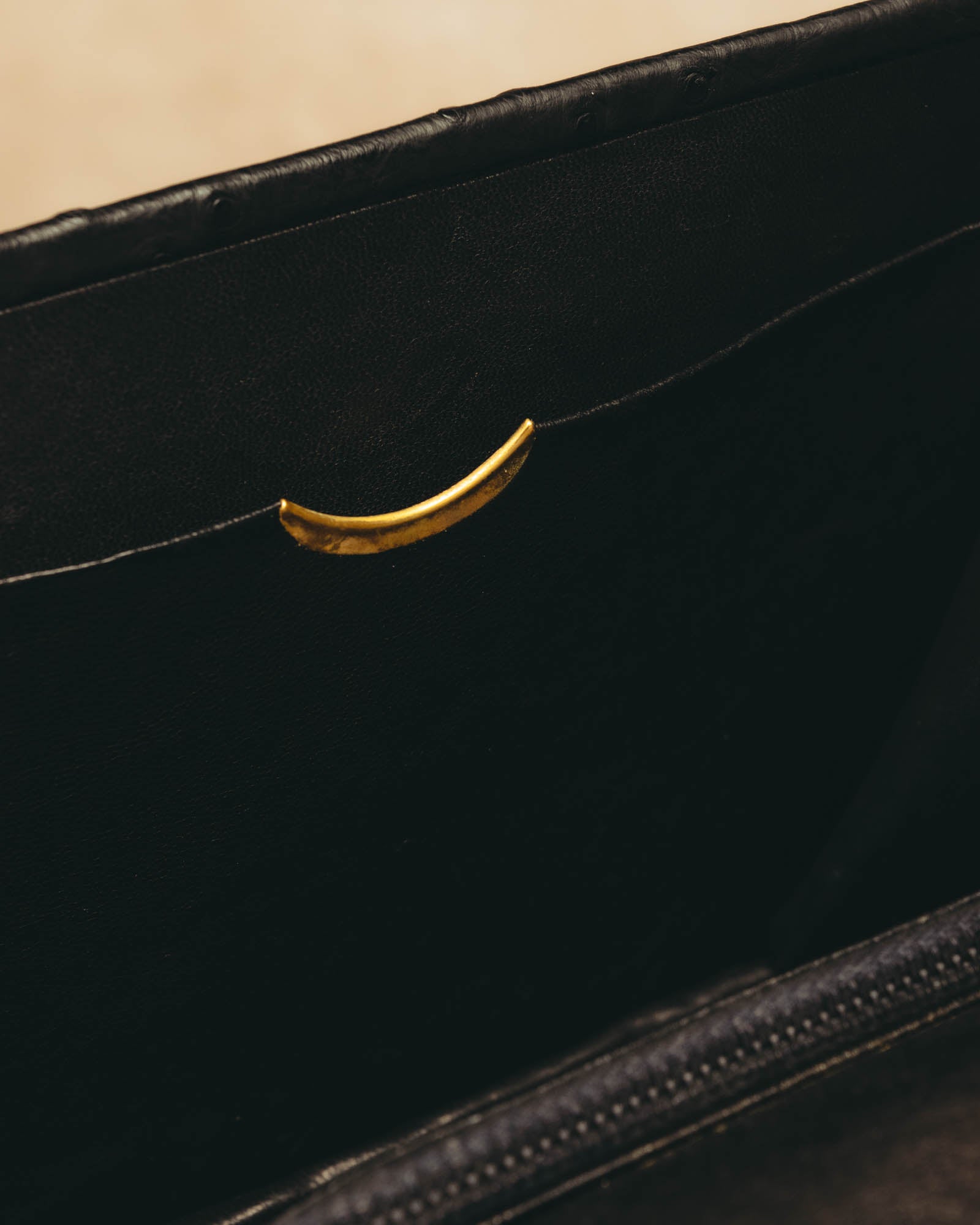 "Christian Dior" 70's-80's Ostrich textured leather handbag