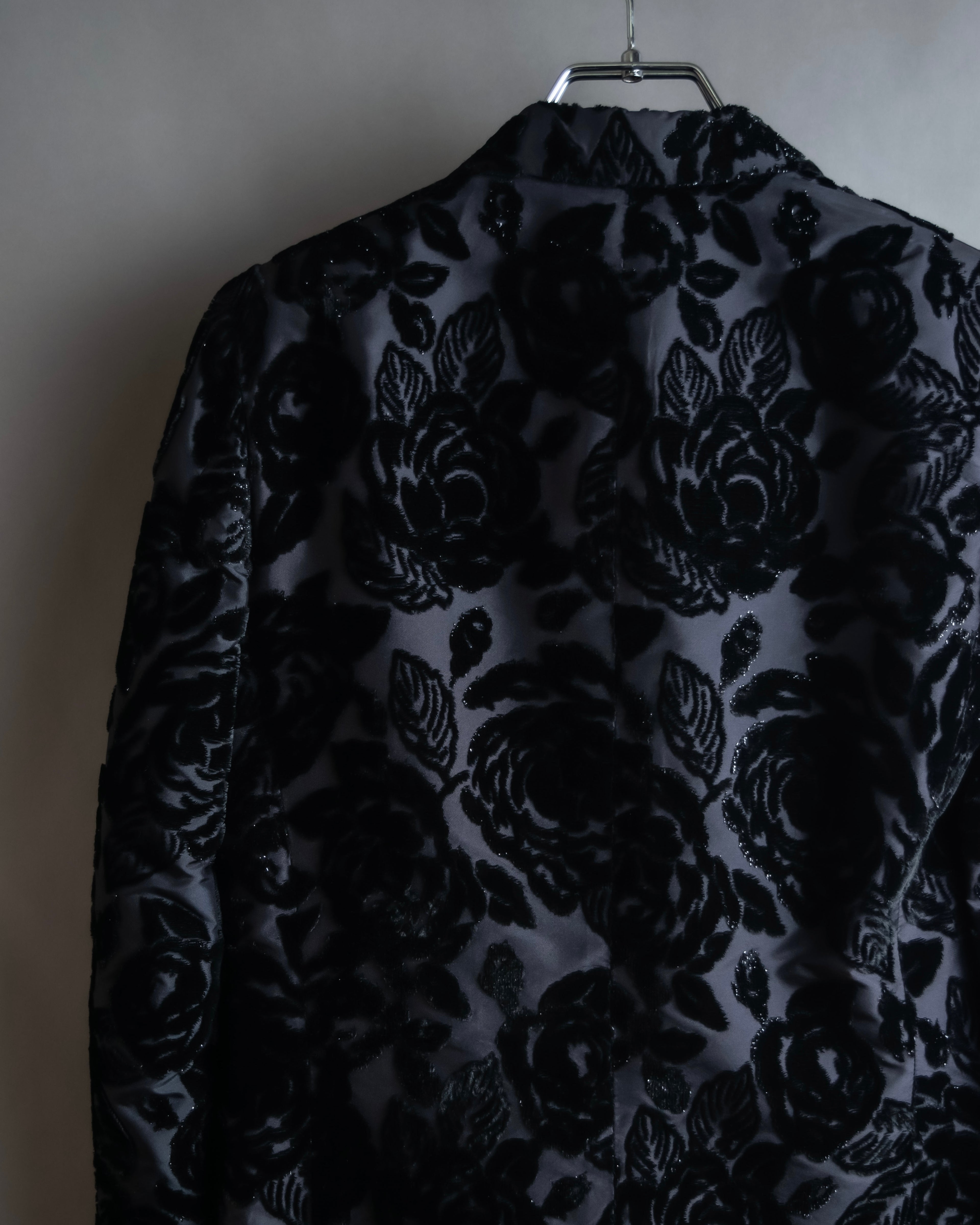 "GUCCI" Floral patterned lamé tailored jacket"