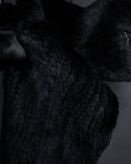 "CHOMBERT" Thick fringe design fur-like long muffler