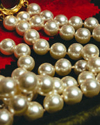 "Salvatore Ferragamo" 80's-90's Gancini three-strand pearl-style necklace