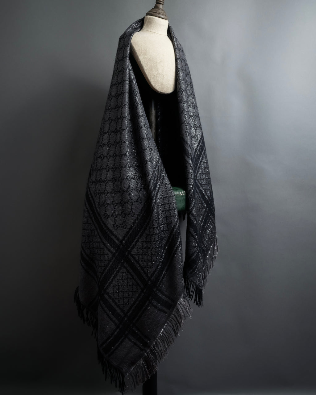 "GUCCI" GG pattern glitter blend woven large stole