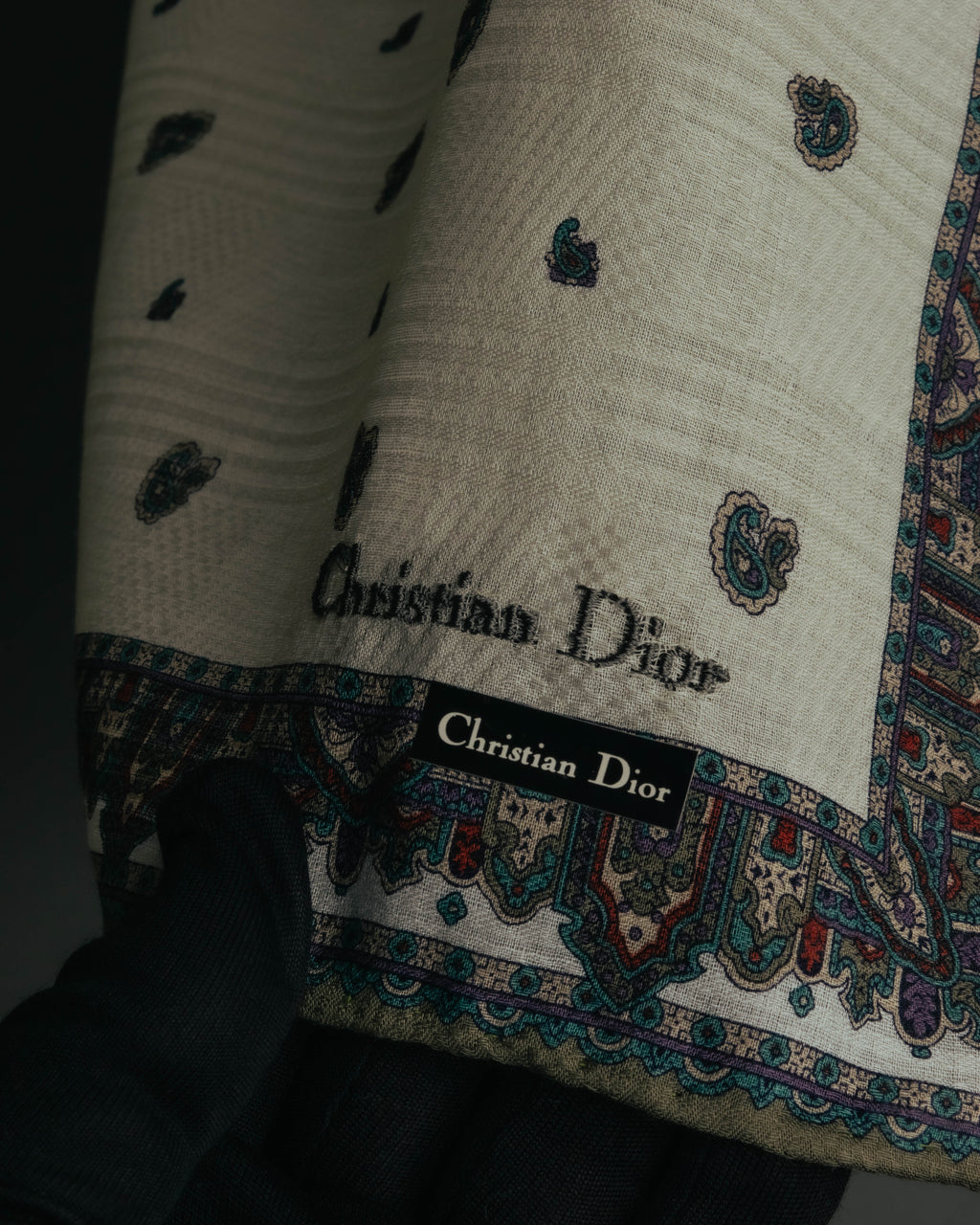“Christian Dior” 80’s-90’s Cotton paisley border scarf