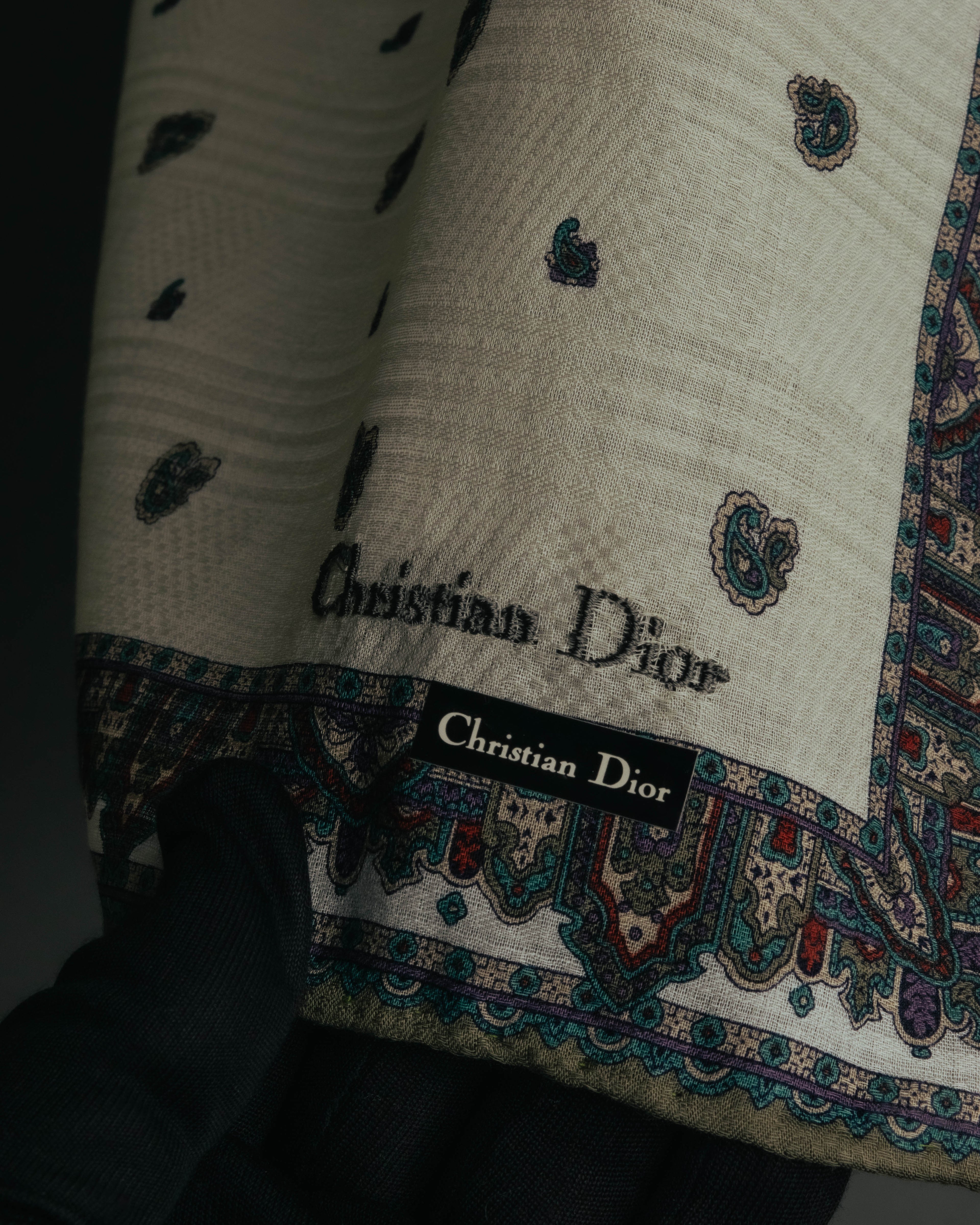 “Christian Dior” 80’s-90’s Cotton paisley border scarf
