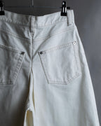 "MAISON MARGIELA" 21SS Washed raw cut flared cropped denim pants