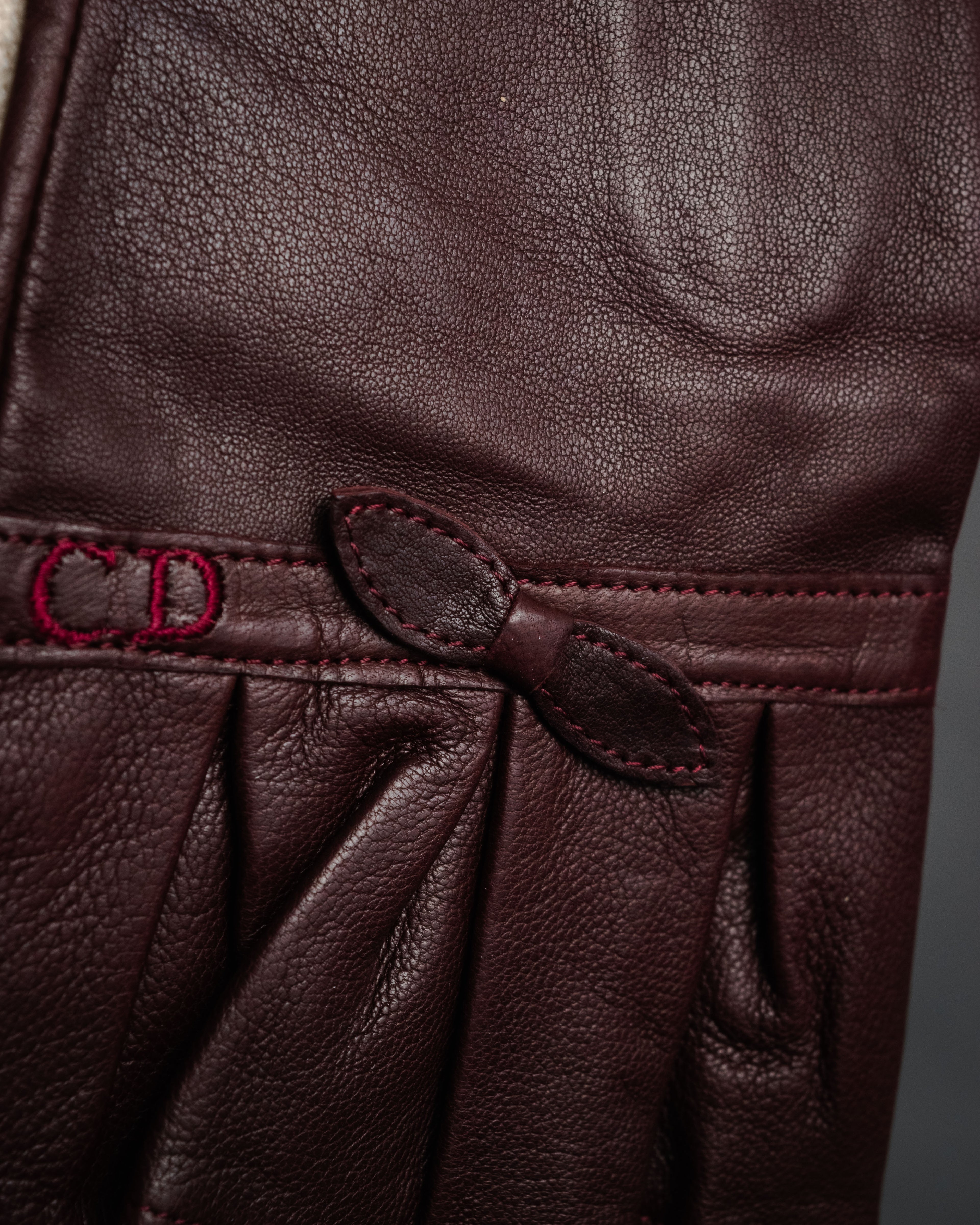 “Christian Dior” 1980’s-90’s Bow detailed leather gloves