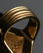 "GUCCI" Interlocking G rhinestone design dome-shaped ring