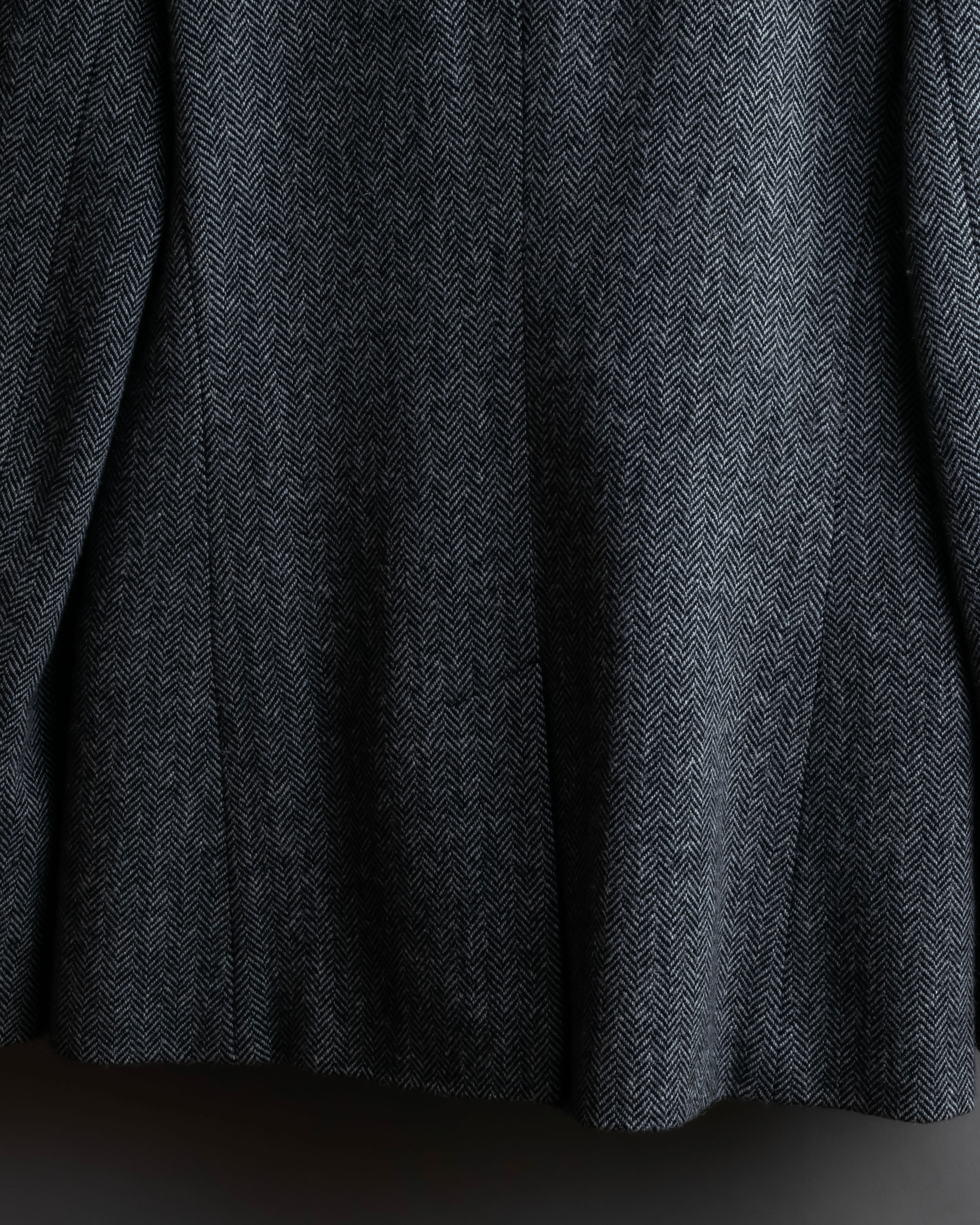 "Weekend Max Mara" Notch lapel tailored jacket & semi flared slacks herringbone set up