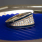 "Christian Dior" Diamond embedded blue line design ring