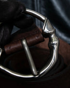 "GUCCI" Horse's foot motif antique style ring belt