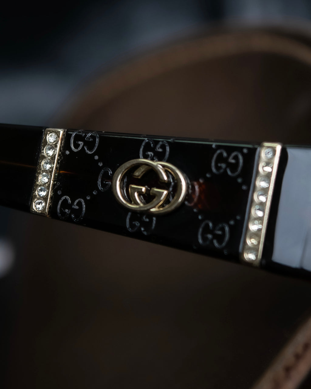 "GUCCI" Dark brown GG accent sunglasses