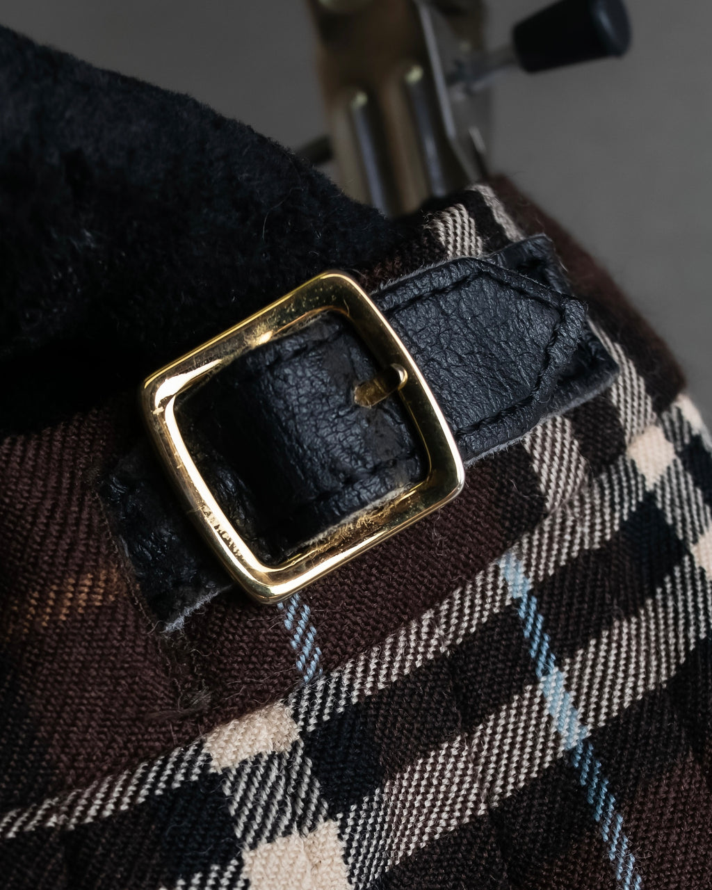 "BURBERRY" Brown tartan check pleated wrap skirt