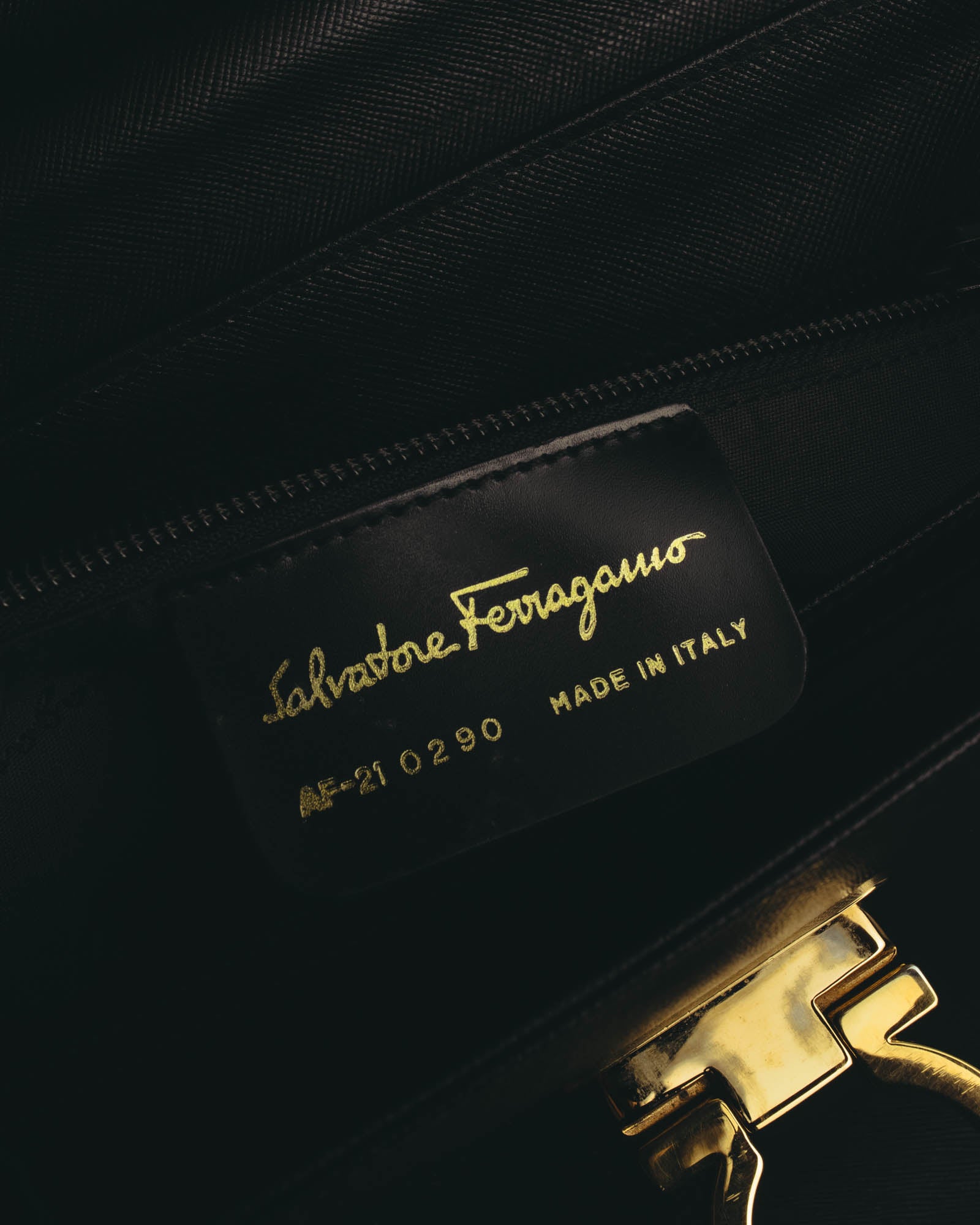 "Salvatore Ferragamo" 90's-00's Structured gancini leather top handle bag